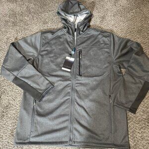 Fossa Apparel MuleSoft Men's XL Full Zip Hooded Activewear Jacket Gray #2268
